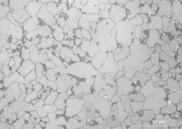 Fig. 2 — Ferritic-pearlitic microstructure of low-carbon steel, with refined structure and ASTM 9.5 grain size.